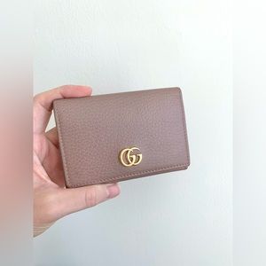 Gucci dark beige calfskin Leather Wallet/ card holder authentic Gucci